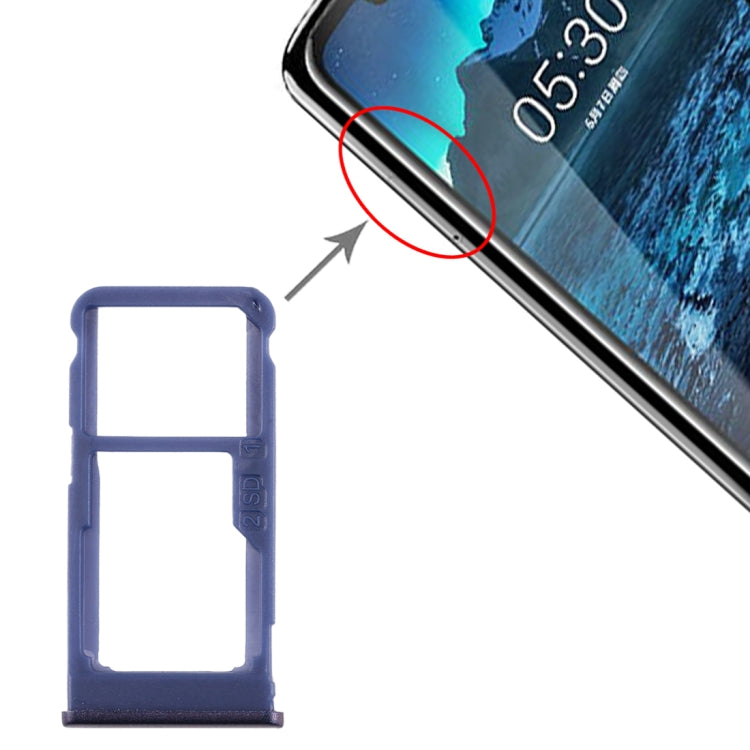Plateau de carte SIM + plateau de carte SIM/plateau de carte Micro SD pour Nokia 5.1 Plus/X5 TA-1102 TA-1105 TA-1108 TA-1109 TA-1112 TA-1120 TA-1199