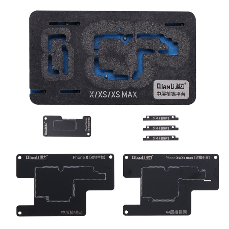 Plate-forme de pochoir de reballage Qianli BGA pour iPhone X / XS / XS Max