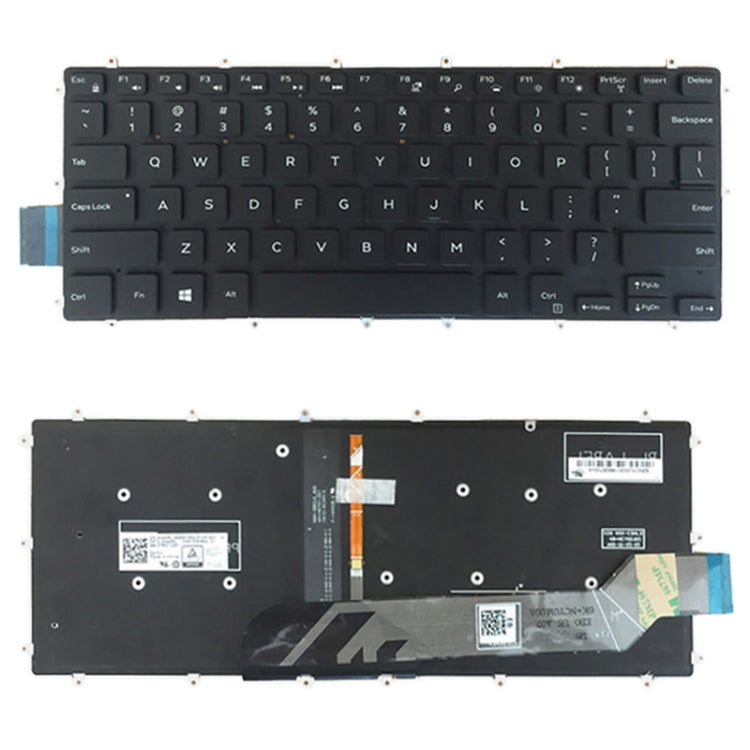 Clavier version américaine avec rétroéclairage du clavier pour DELL Inspiron 13 5368 5378 5578 7368 7378