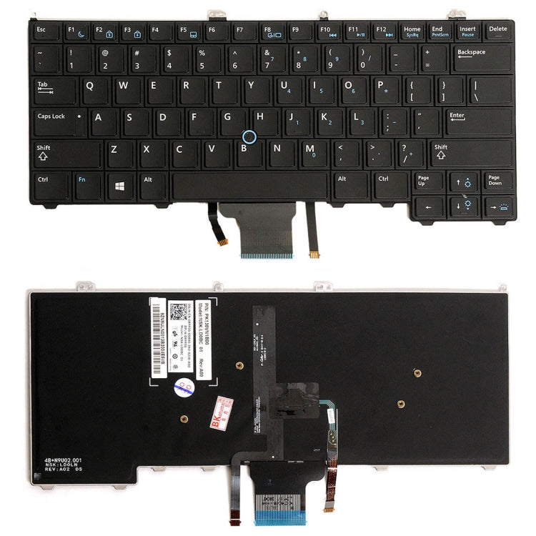 Clavier Version américaine avec rétroéclairage du clavier, pour DELL latitude 12 7000 E7240 E7440 E7420
