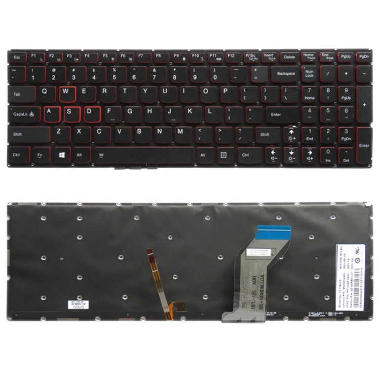 Clavier Version américaine avec rétroéclairage du clavier, pour Lenovo Ideapad Y700 Y700-15 Y700-15ISK Y700-15ACZ Y700-17ISK Y700-15ISE