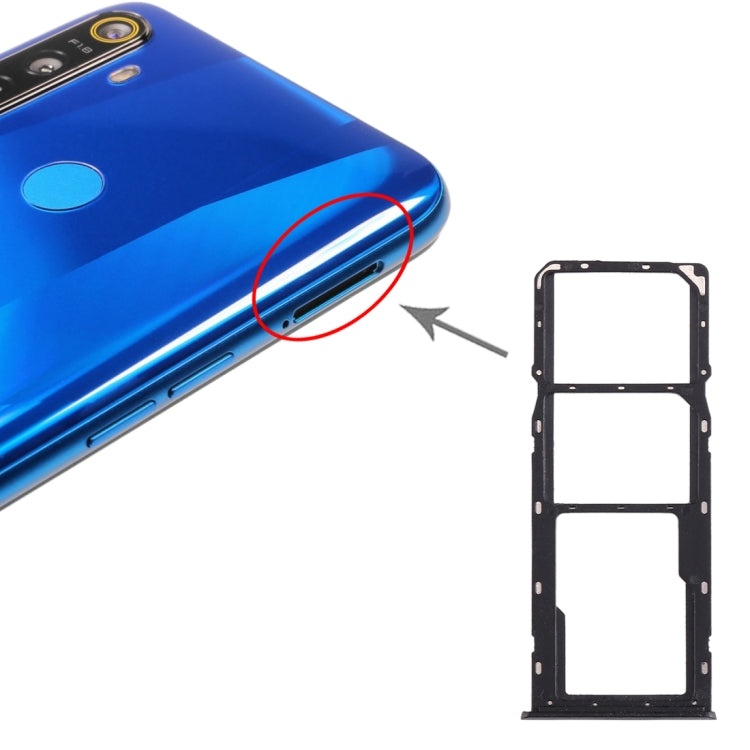 Pour OPPO Realme 5 Plateau de carte SIM + Plateau de carte SIM + Plateau de carte Micro SD, For OPPO Realme 5