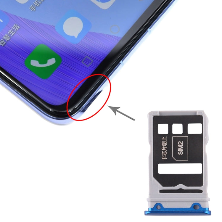 Tiroir Carte SIM + Tiroir Carte SIM pour Honor V30 Pro / Honor V30, For Honor V30 Pro, For Honor V30 Pro (Dark Blue), For Huawei Nova 6