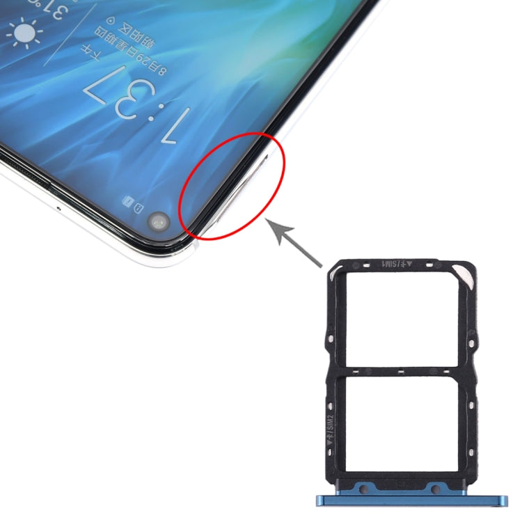 Tiroir Carte SIM + Tiroir Carte SIM pour Huawei Honor 20S, For Huawei Honor 20S, For Huawei Honor 20S (Dark Blue)