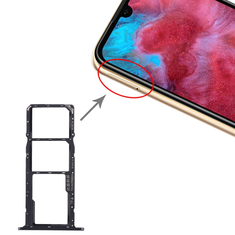 Tiroir Carte SIM + Tiroir Carte SIM + Tiroir Carte Micro SD pour Huawei Honor Play 3e, For Huawei Honor Play 3e