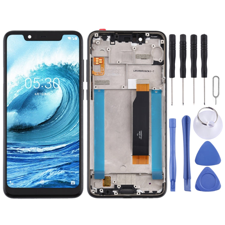 Écran LCD et numériseur assemblage complet avec cadre pour Nokia 5.1 Plus/X5/TA-1102 TA-1105 TA-1108 TA-1109 TA-1112 TA-1120 TA-1199