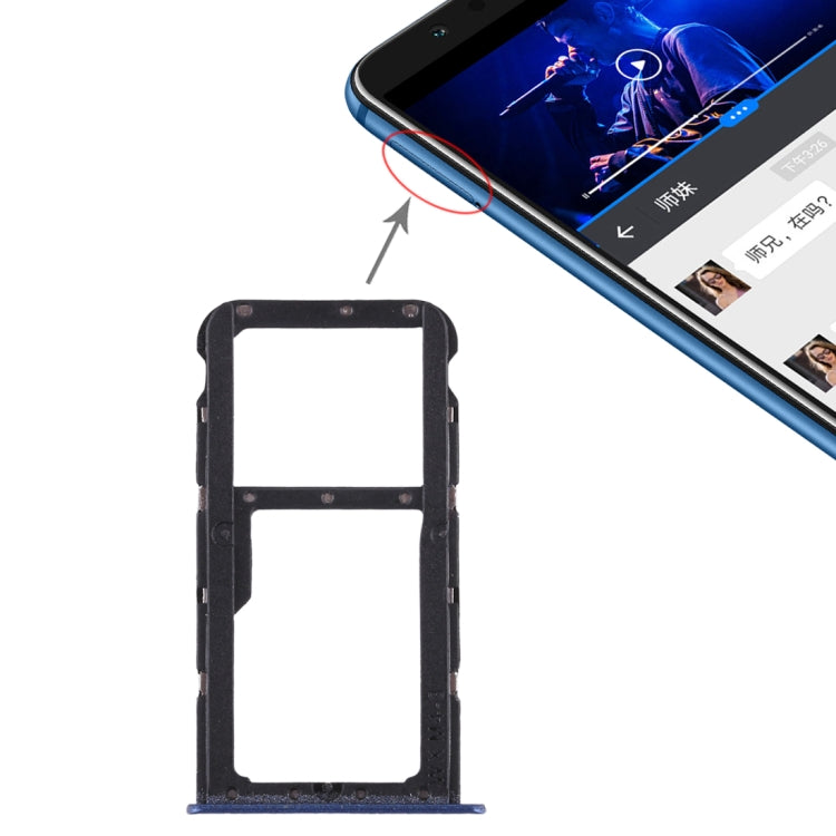 Tiroir Carte SIM + Tiroir Carte SIM / Tiroir Carte Micro SD pour Huawei Honor Play 7X, For Honor Play 7X, For Huawei Play 7X