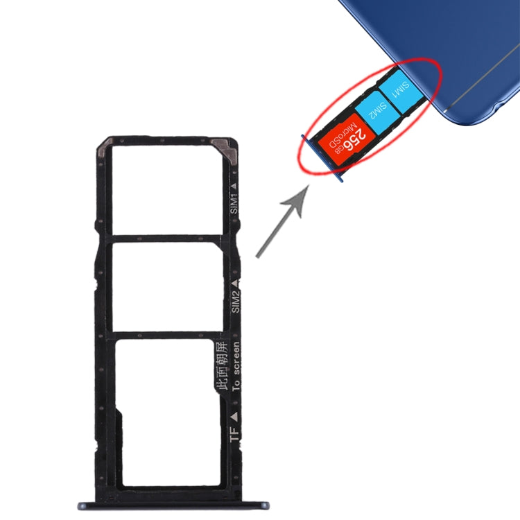 Tiroir Carte SIM + Tiroir Carte SIM + Carte Micro SD pour Huawei Honor 7A, For Honor 7A