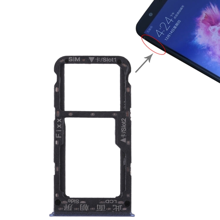 Tiroir Carte SIM + Tiroir Carte SIM / Carte Micro SD pour Huawei P smart (Enjoy 7S)