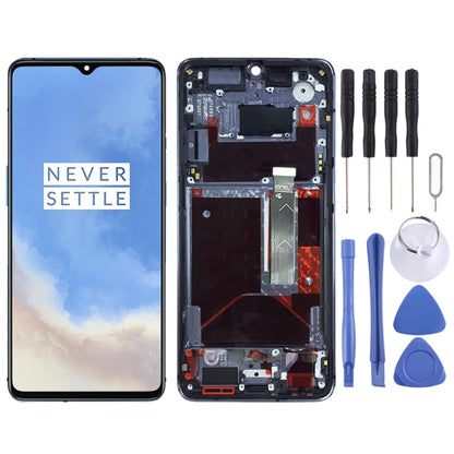 Pour OnePlus 7T HD1901 HD1903 HD1900 HD1905 numériseur assemblage complet avec cadre écran LCD OEM, For OnePlus 7T(AMOLED)