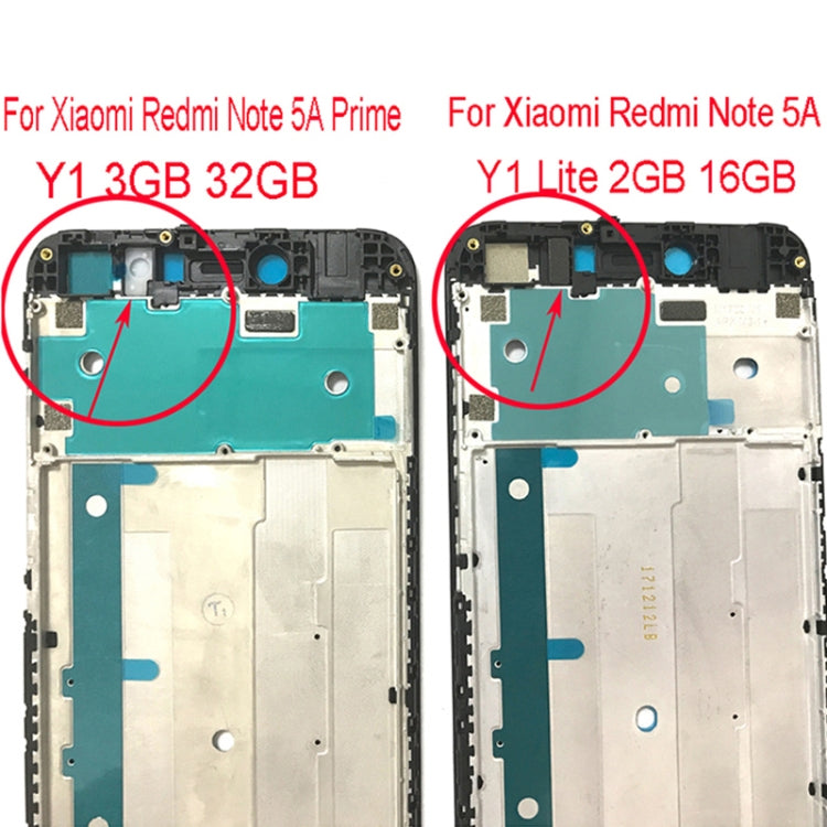 Lunette de cadre LCD du boîtier avant pour Xiaomi Redmi Note 5A Prime / Y1