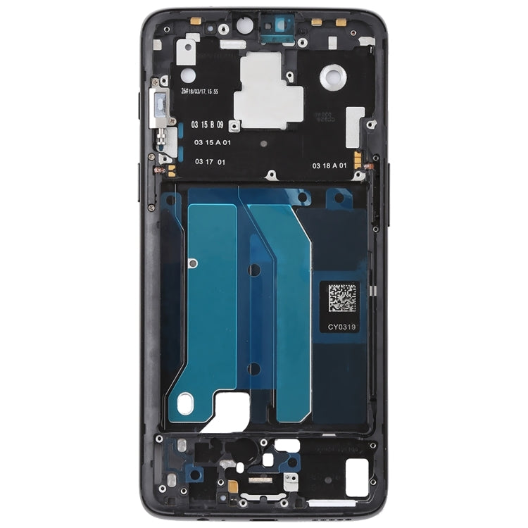 Pour OnePlus 6, boîtier avant, cadre LCD, plaque de lunette avec touches latérales