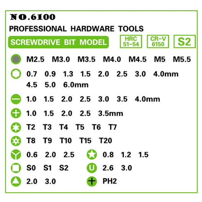 Tournevis de précision en acier à outils S2 60 en 1, tournevis à écrou, Kit d'outils de réparation