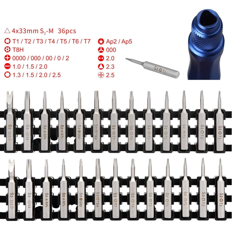 Kaisi K-1936 Jeu de tournevis de précision 36 en 1 Kit d'outils de réparation électronique