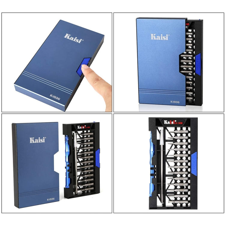 Kaisi K-1936 Jeu de tournevis de précision 36 en 1 Kit d'outils de réparation électronique