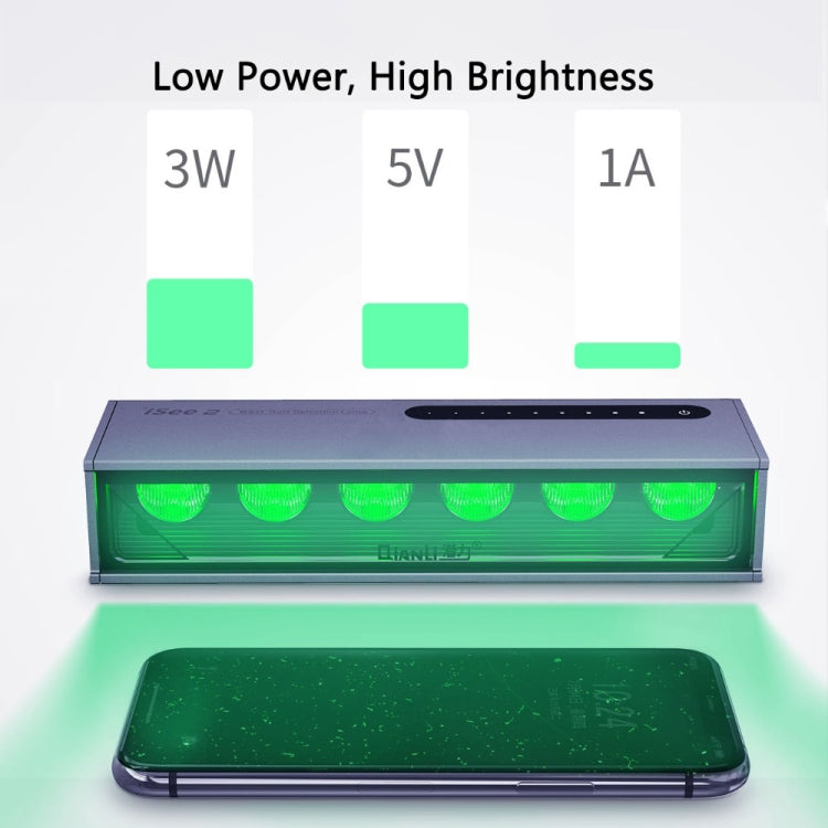 QIANLI iSee 2 écran LCD réparation vérification de la poussière lampe de détection de rayures d'empreintes digitales Source de lumière verte protéger les yeux
