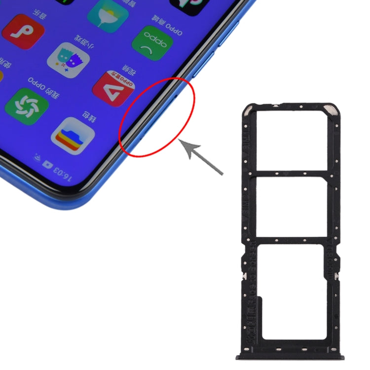 Pour OPPO A11x/A11/A9(2020)/A5(2020) Plateau de carte SIM + Plateau de carte SIM + Plateau de carte Micro SD