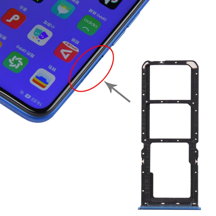 Pour OPPO A11x/A11/A9(2020)/A5(2020) Plateau de carte SIM + Plateau de carte SIM + Plateau de carte Micro SD
