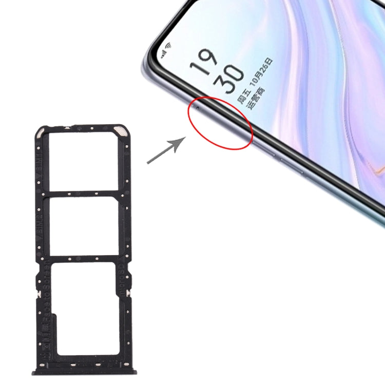 Pour OPPO A11 Plateau de carte SIM + Plateau de carte SIM + Plateau de carte Micro SD