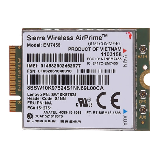 Module 4G sans fil EM7455 Sierra FDD/TDD LTE Cat6, carte 4G pour ordinateur portable Lenovo ThinkPad P50 P50S P40 Yoga L460 T460 T460P T460S, EM7455