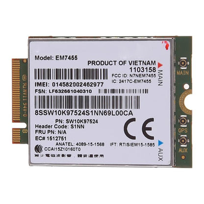 Module 4G sans fil EM7455 Sierra FDD/TDD LTE Cat6, carte 4G pour ordinateur portable Lenovo ThinkPad P50 P50S P40 Yoga L460 T460 T460P T460S, EM7455