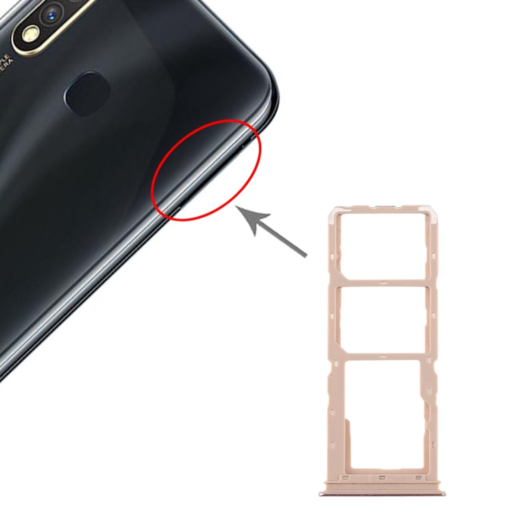 Pour vivo Y5s Plateau de carte SIM + Plateau de carte SIM + Plateau de carte Micro SD