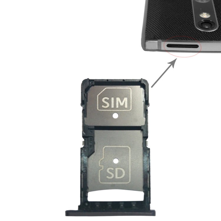 Tiroir Carte SIM + Tiroir Carte Micro SD pour Motorola Droid Turbo 2 / XT1585