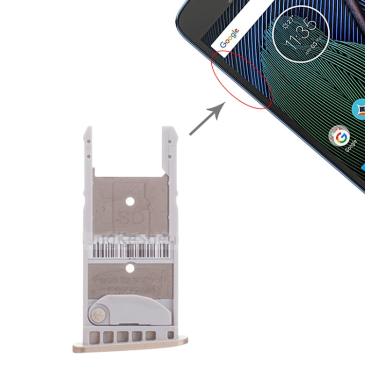 Tiroir Carte SIM + Tiroir Carte Micro SD pour Motorola Moto G5 Plus