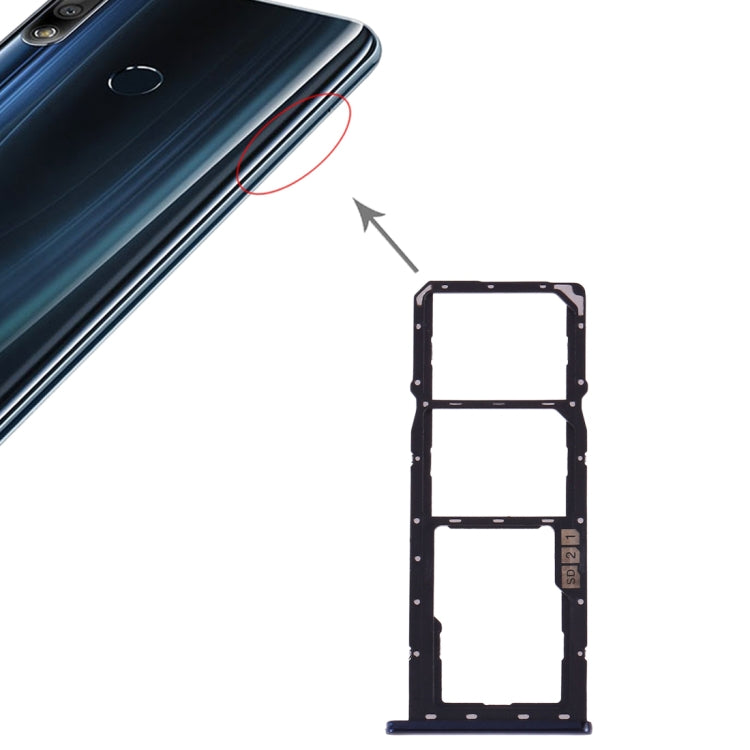 Tiroir Carte SIM + Tiroir Carte SIM + Tiroir Carte Micro SD pour Asus ZenFone Max Pro (M2) ZB631KL