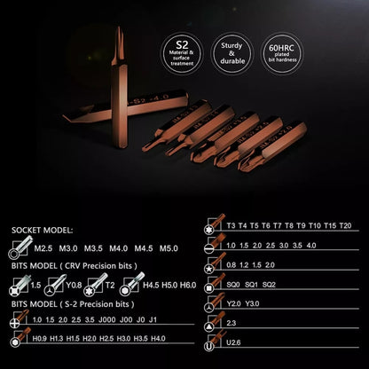 JAKEMY JM-8166 kits de tournevis 61 en 1 Kit d'outils manuels de réparation