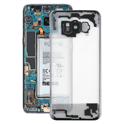 Pour Samsung Galaxy S8 + / G955 G955F G955FD G955U G955A G955P G955T G955V G955R4 G955W G9550 Couvercle arrière de batterie transparent avec couvercle d'objectif d'appareil photo