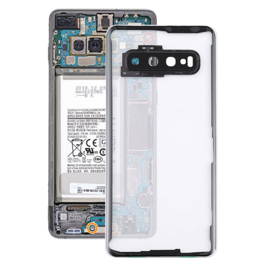 Couvercle arrière de batterie Transparent avec couvercle d'objectif d'appareil photo, pour Samsung Galaxy S10 G973F/DS G973U G973 SM-G973