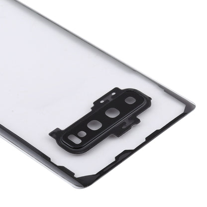 Pour Samsung Galaxy S10 + SM-G9750 G975F couvercle arrière de batterie Transparent avec couvercle d'objectif d'appareil photo