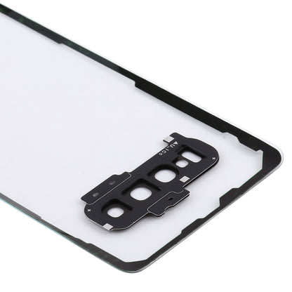 Pour Samsung Galaxy S10 + SM-G9750 G975F couvercle arrière de batterie Transparent avec couvercle d'objectif d'appareil photo