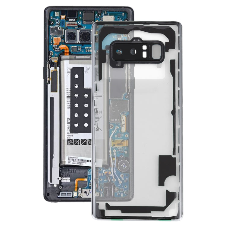 Pour Samsung Galaxy Note 8/N950F N950FD N950U N950W N9500 N950N couvercle arrière de batterie Transparent avec couvercle d'objectif d'appareil photo