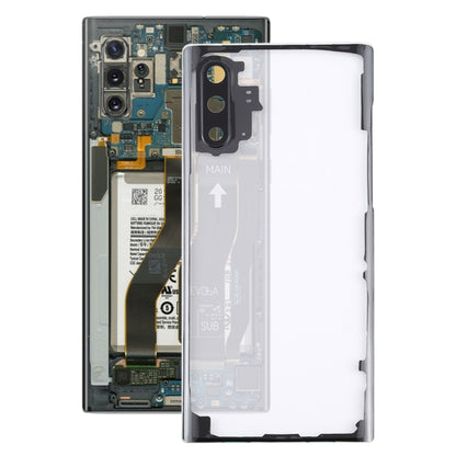 Pour Samsung Galaxy Note 10 N970 N9700 couvercle arrière de batterie Transparent avec couvercle d'objectif d'appareil photo