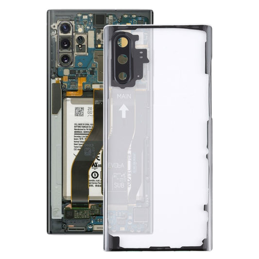 Pour Samsung Galaxy Note 10 N970 N9700 couvercle arrière de batterie Transparent avec couvercle d'objectif d'appareil photo