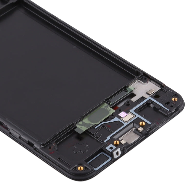 Pour Samsung Galaxy A30s, boîtier avant, cadre LCD, plaque de lunette