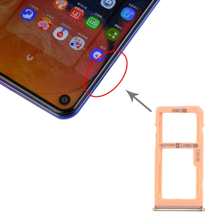 Pour Samsung Galaxy A60 Plateau de carte SIM + Plateau de carte SIM / Plateau de carte Micro SD