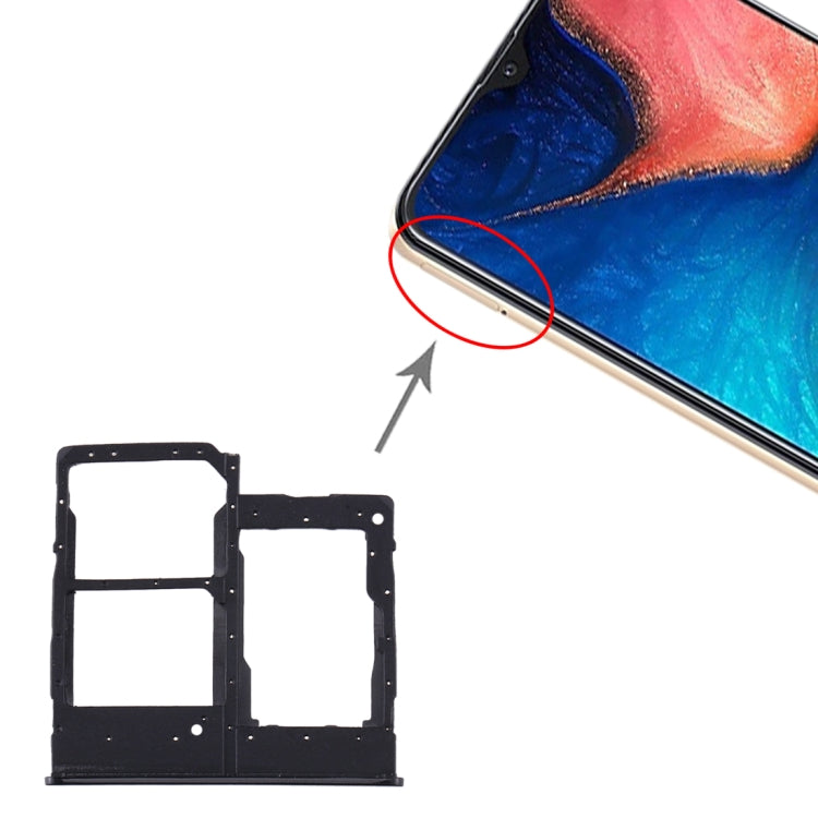 Pour Samsung Galaxy A20e Plateau de carte SIM + Plateau de carte SIM + Plateau de carte Micro SD