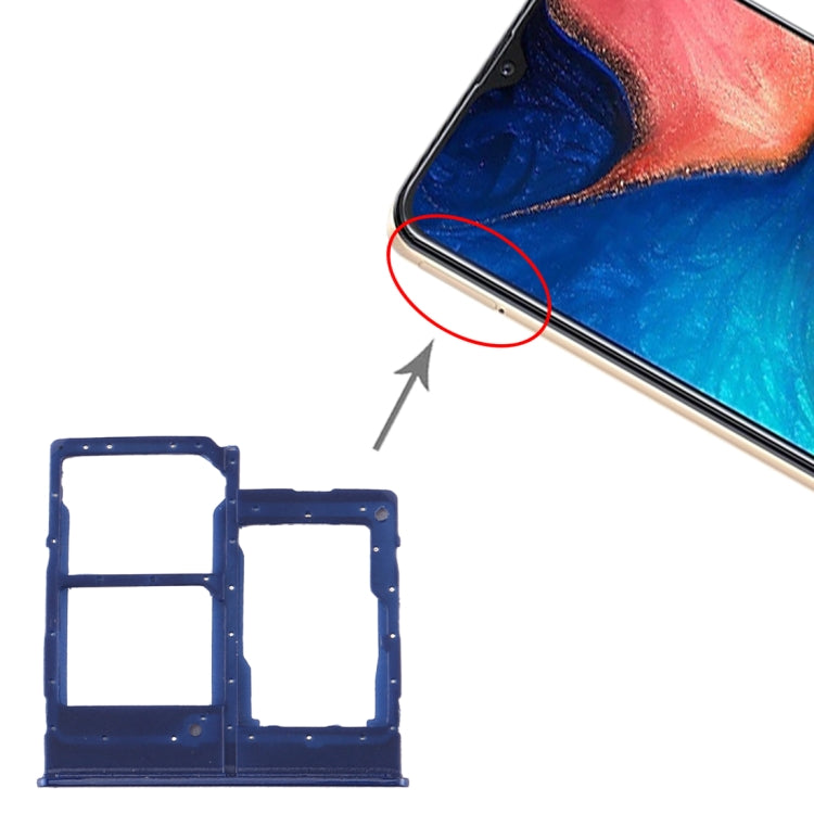 Pour Samsung Galaxy A20e Plateau de carte SIM + Plateau de carte SIM + Plateau de carte Micro SD