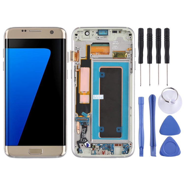 Écran LCD et numériseur en matériau Super AMOLED d'origine, assemblage complet (avec cadre / câble flexible du port de chargement / câble flexible du bouton d'alimentation / câble flexible du bouton de volume) pour Galaxy S7 Edge / G935F / G935FD