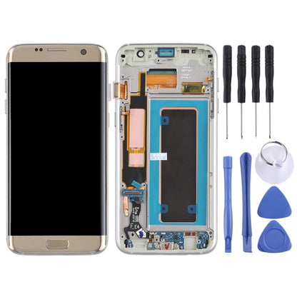 Écran LCD et numériseur en matériau Super AMOLED d'origine, assemblage complet (avec cadre / câble flexible du port de chargement / câble flexible du bouton d'alimentation / câble flexible du bouton de volume) pour Galaxy S7 Edge / G935F / G935FD