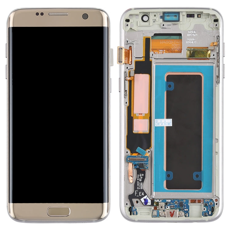 Écran LCD et numériseur en matériau Super AMOLED d'origine, assemblage complet (avec cadre / câble flexible du port de chargement / câble flexible du bouton d'alimentation / câble flexible du bouton de volume) pour Galaxy S7 Edge / G935F / G935FD