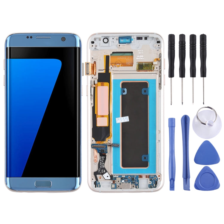 Écran LCD et numériseur en matériau Super AMOLED d'origine, assemblage complet (avec cadre / câble flexible du port de chargement / câble flexible du bouton d'alimentation / câble flexible du bouton de volume) pour Galaxy S7 Edge / G935F / G935FD