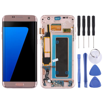 Écran LCD et numériseur en matériau Super AMOLED d'origine, assemblage complet (avec cadre / câble flexible du port de chargement / câble flexible du bouton d'alimentation / câble flexible du bouton de volume) pour Galaxy S7 Edge / G935F / G935FD