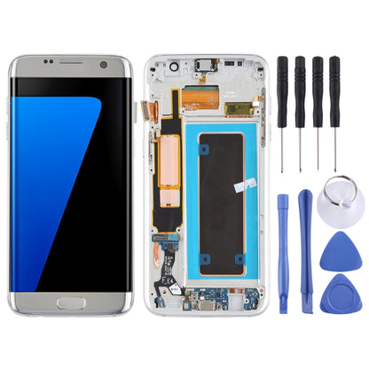 Écran LCD et numériseur en matériau Super AMOLED d'origine, assemblage complet (avec cadre / câble flexible du port de chargement / câble flexible du bouton d'alimentation / câble flexible du bouton de volume) pour Galaxy S7 Edge / G935F / G935FD