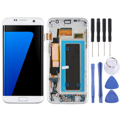 Écran LCD et numériseur en matériau Super AMOLED d'origine, assemblage complet (avec cadre / câble flexible du port de chargement / câble flexible du bouton d'alimentation / câble flexible du bouton de volume) pour Galaxy S7 Edge / G935F / G935FD