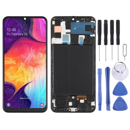 Écran LCD Super AMOLED d'origine pour assemblage complet de numériseur Galaxy A50 avec cadre