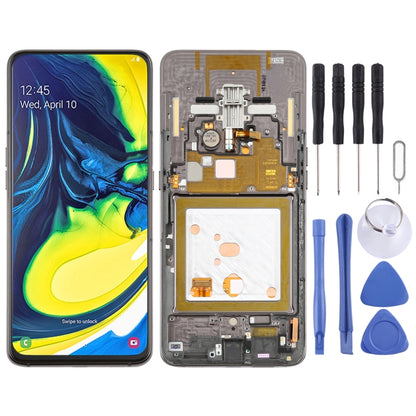Écran LCD et numériseur en matériau Super AMOLED d'origine, assemblage complet avec cadre pour Galaxy A80